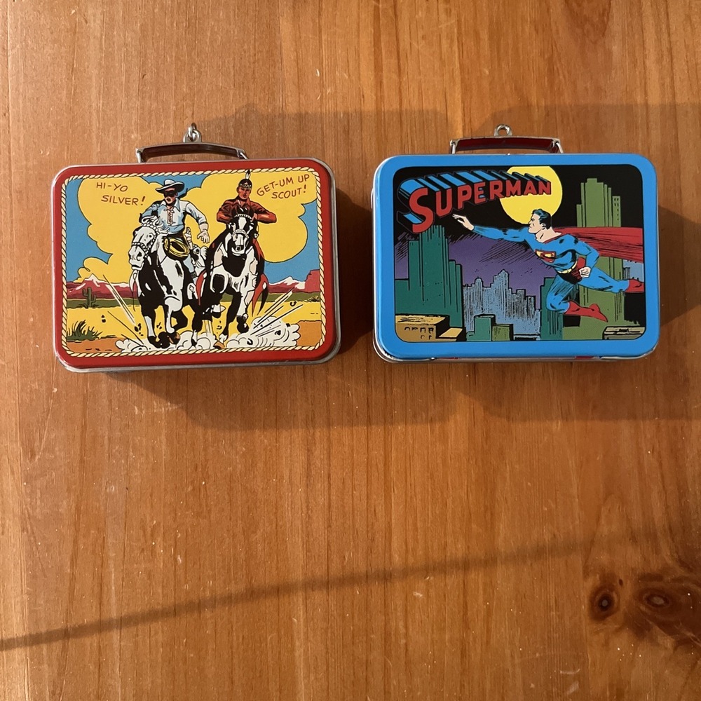 Hallmark Lunchbox Ornaments (Superman and Lone Ranger) set of 2